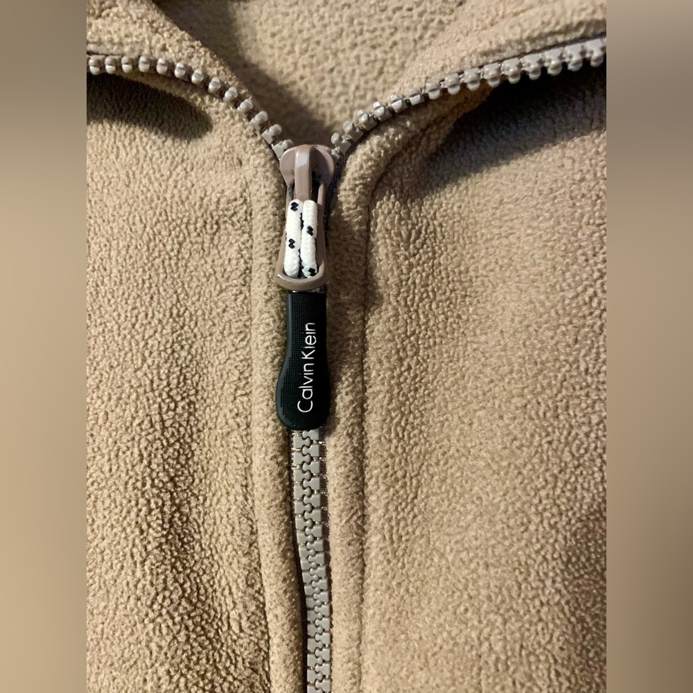 Calvin Klein Tan Fleece Jacket Size Small - Picture 3 of 9